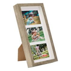 Vidaxl 3D foto okvirji 3 kosi naravni 18x35 cm za 3x(10x15cm) slike