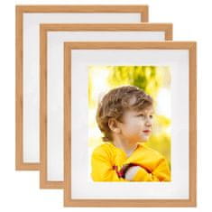 Vidaxl 3D foto okvirji 3 kosi hrast 21x29,7 cm za 15x20 cm slike