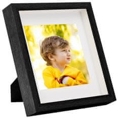 Greatstore 3D foto okvirji 3 kosi črni 23x23 cm za 13x13 cm slike