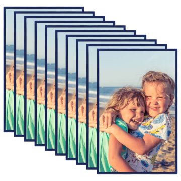 Vidaxl Foto okvirji 10 kosov stenski/namizni modri 13x18 cm MDF