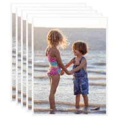 Vidaxl Foto okvirji 5 kosov stenski/namizni beli 50x60 cm MDF