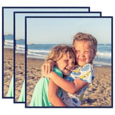 Vidaxl Foto okvirji 3 kosi namizni modri 20x20 cm MDF