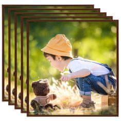Vidaxl Foto okvirji 5 kosov stenski bronasti 50x50 cm MDF