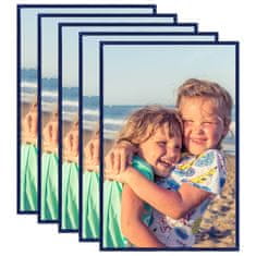 Vidaxl Foto okvirji 5 kosov namiznii modri 21x29,7 cm MDF
