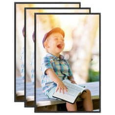 Vidaxl Foto okvirji 3 kosi stenski/namizni črni 70x90 cm MDF