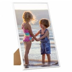 Vidaxl Foto okvirji 3 kosi stenski/namizni beli 10x15 cm MDF