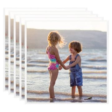 Vidaxl Foto okvirji 5 kosov namizni beli 20x20 cm MDF