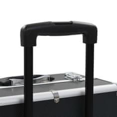 Vidaxl Voziček za ličila iz aluminija črn