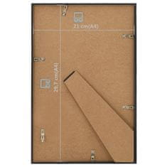 Vidaxl Foto okvirji 3 kosi stenski/namizni črni 21x29,7 cm MDF