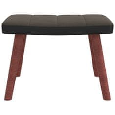 Greatstore Gugalni stol s stolčkom temno siv žamet in PVC
