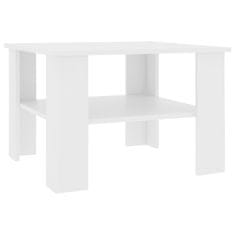 Vidaxl Klubska mizica bela 60x60x42 cm iverna plošča
