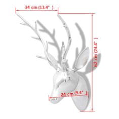 Vidaxl Stenska Aluminijasta Dekorativna Trofeja Srne Srebrne Barve 62 cm