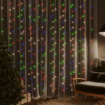 Vidaxl vidaXL Zavesne luči, 3 x 3 m, 300 barvnih LED diod, 8 funkcij