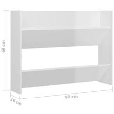 Vidaxl Stenska omarica za čevlje 2 kosa bela 80x18x60 cm iverna plošča