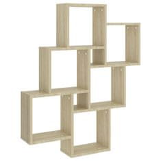Vidaxl Stenska polica kockasta sonoma hrast 78x15x93 cm iverna plošča