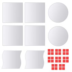 shumee Zrcalne ploščice različnih oblik, 8 kosov.