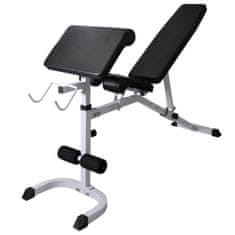 Vidaxl Vadbena klop s kompletom uteži in stojalom 60,5 kg