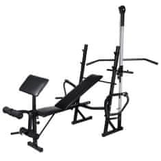 Vidaxl Vadbena klop s kompletom uteži in stojalom 30,5kg