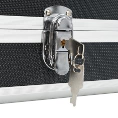 Vidaxl Kovček za pištolo črn 118x38x12 cm aluminij