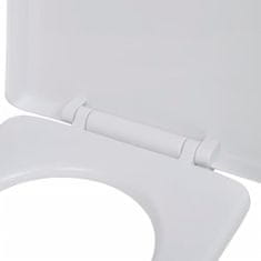 Greatstore WC deska s počasnim zapiranjem bela kvadratna