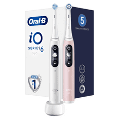 Oral-B iO Series 6 komplet magnetnih zobnih ščetk, bela in roza