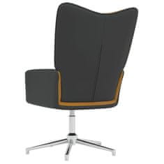 Vidaxl Stol za sproščanje rjav žamet in PVC