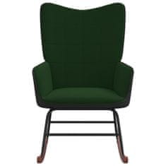 Greatstore Gugalni stol temno zelen žamet in PVC