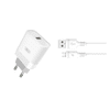 Polnilec za telefon L63 QC 1xUSB bel + microUSB kabel
