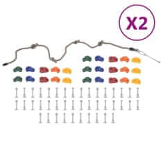 Vidaxl Plezalni oprimki z vrvjo 50 kosov večbarvni