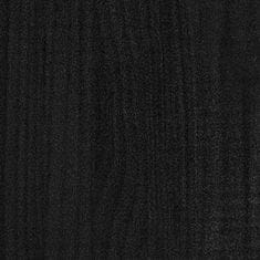 Greatstore Nočna omarica črna 35,5x33,5x41,5 cm trdna borovina