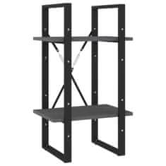 Vidaxl Knjižna omara 2-nadstropna siva 40x30x70 cm trdna borovina