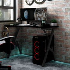 Vidaxl Gaming miza z nogami Y-oblike črna 110x60x75 cm