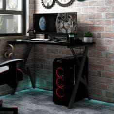 Greatstore Gaming miza z nogami Y-oblike črna 90x60x75 cm