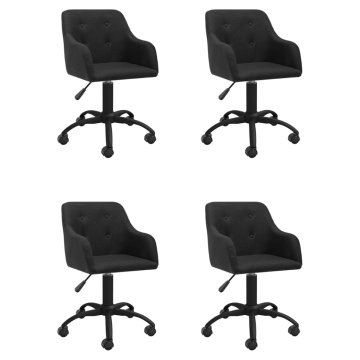 Vidaxl Vrtljivi jedilni stoli 4 kosi črno blago