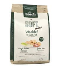 Bosch Soft Mini hrana za pse, brez žitaric, prepelica in krompir, 2,5 kg