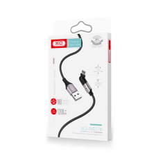 XO Kabel USB na 8-pin Lightning 180° NB176 1,2m 2,4A črn