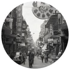 shumee WallArt Okrogla stenska poslikava Hongkong stari časi, 142,5 cm