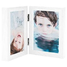 shumee vidaXL Dvodelni foto okvir bel 2x(10x15 cm)