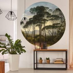Vidaxl WallArt Okrogla stenska poslikava Umbrella Pines in Italy, 142,5 cm