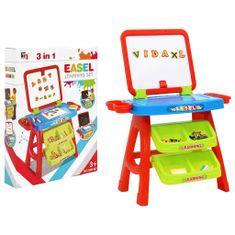 Vidaxl Otroški igralni komplet 3 v 1 s slikarsko tablo in učno mizo