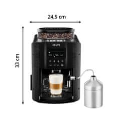 Krups Essential popolnoma samodejni espresso kavni aparat, črn (EA815070)