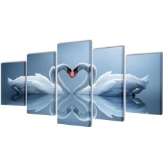 Vidaxl Set platen s printom labodov 100 x 50 cm