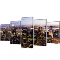 Vidaxl Set platen s printom New York iz zraka 100 x 50 cm