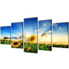 Vidaxl Set platen s printom sončnic 200 x 100 cm