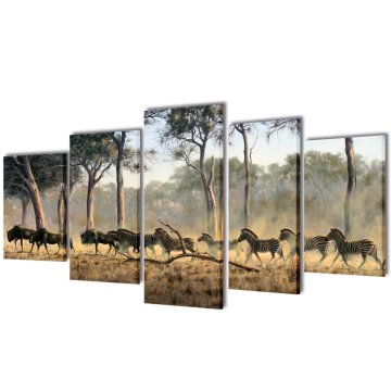 Vidaxl Set platen s printom zeber 200 x 100 cm