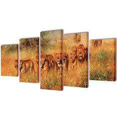Vidaxl Set platen s printom levov 200 x 100 cm