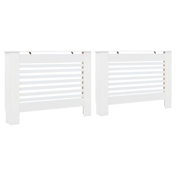 Vidaxl Pokrovi za radiatorje 2 kosa beli 112x19x81,5 cm mediapan