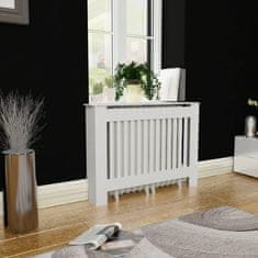 shumee Dekorativen Pokrov/Omarica za Radiator 112 cm MDF Bele Barve