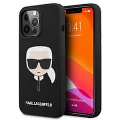 Karl Lagerfeld Karls Head ovitek za iPhone 13 Pro, silikonski, črn (KLHCP13LSLKHBK)