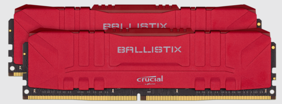 Crucial Ballistix pomnilnik (RAM), 16GB, 2 x 8GB, DDR4-3200, rdeč (BL2K8G32C16U4R)